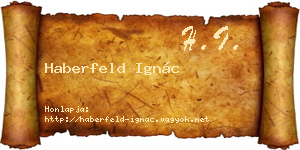 Haberfeld Ignác névjegykártya