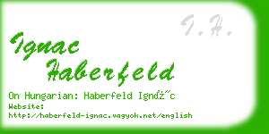 ignac haberfeld business card